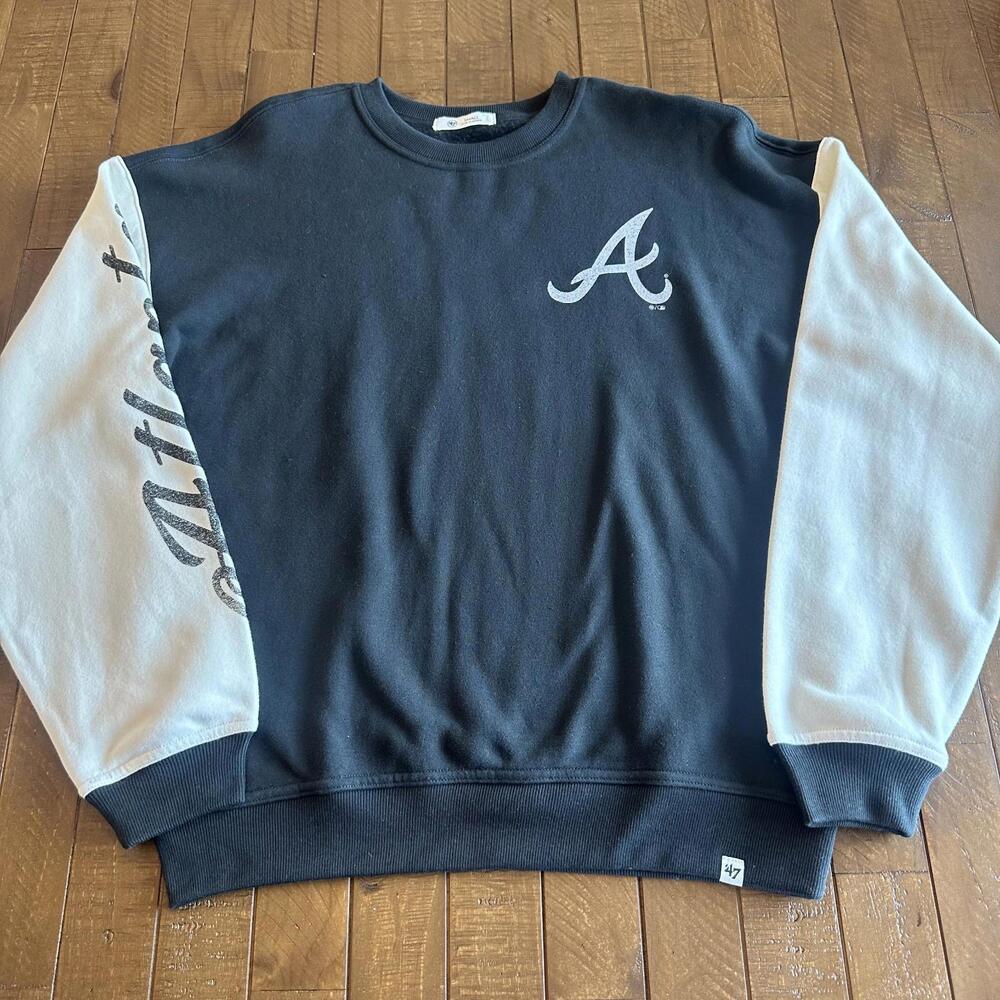 NWT '47 Brand Atlanta Braves MLB Pullover Sweatshirt Size Women's Small
